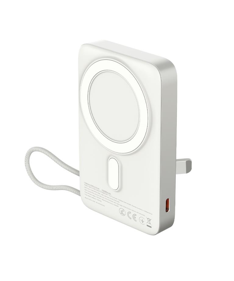 Павербанк Sigma mobile X-power SI10A8QL-MAG silver (10000mAh, Magnetic wireless 15W, charge iWatch, PD+QC, 22,5W max, LED-екран, відкидна підставка, вбудований